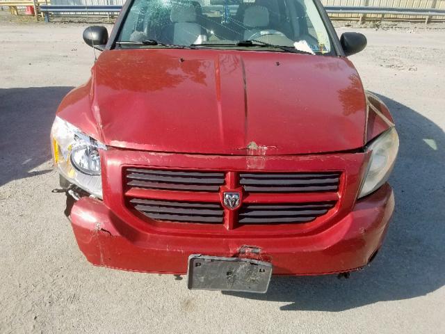 1B3HB28B67D133011 - 2007 DODGE CALIBER RED photo 7