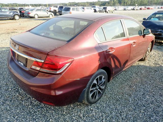 19XFB2F9XDE021490 - 2013 HONDA CIVIC EXL 栗色 照片 4