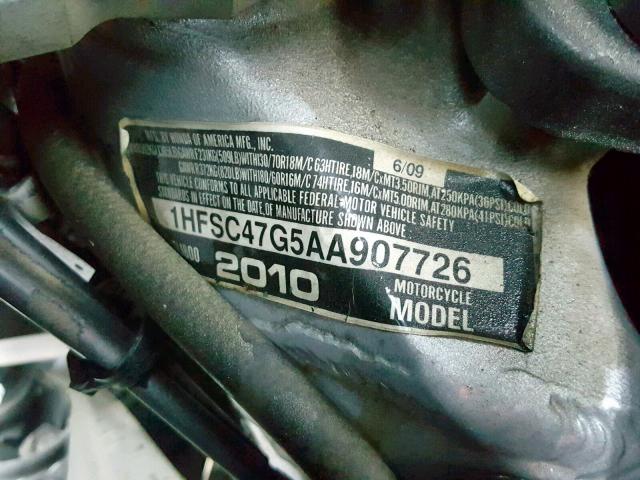 1HFSC47G5AA907726 - 2010 HONDA GL1800 BLACK photo 10