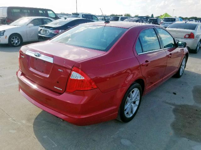 3FAHP0JG0CR412696 - 2012 FORD FUSION SEL RED photo 4