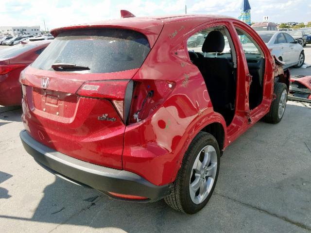 3CZRU5H57HG704819 - 2017 HONDA HR-V EX RED photo 4