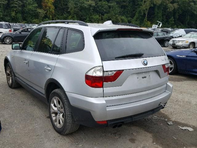 WBXPC93459WJ31091 - 2009 BMW X3 XDRIVE3 SILVER photo 3