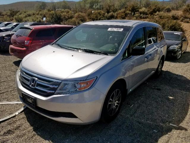 5FNRL5H66DB090217 - 2013 HONDA ODYSSEY EX SILVER photo 2