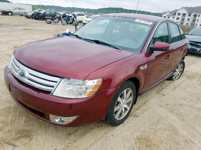 1FAHP24W58G184563 - 2008 FORD TAURUS SEL MAROON photo 2