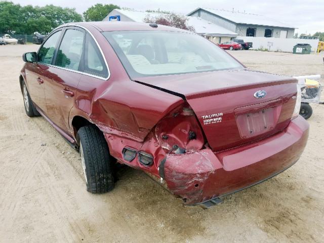 1FAHP24W58G184563 - 2008 FORD TAURUS SEL MAROON photo 3