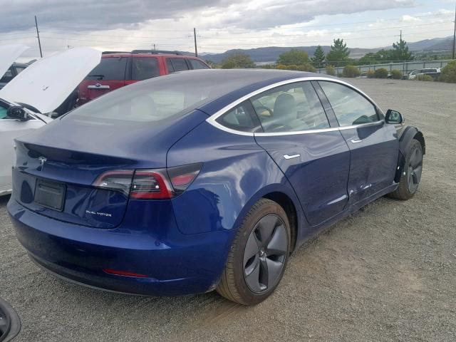 5YJ3E1EB4KF192235 - 2019 TESLA MODEL 3 BLUE photo 4