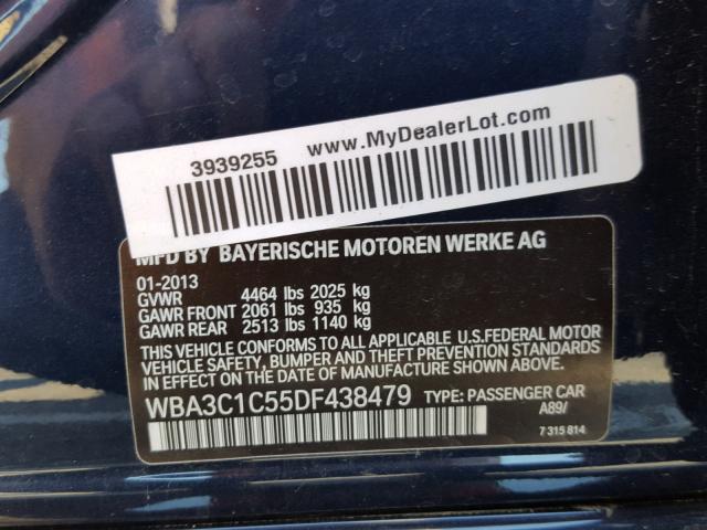 WBA3C1C55DF438479 - 2013 BMW 328 I SULE BLUE photo 10