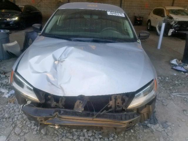 3VW2K7AJ7FM201612 - 2015 VOLKSWAGEN JETTA BASE 银色 照片 9