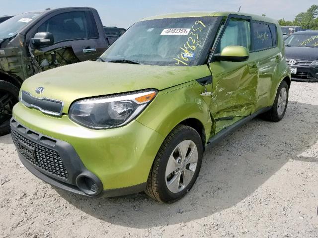 KNDJN2A28E7042500 - 2014 KIA SOUL GREEN photo 2