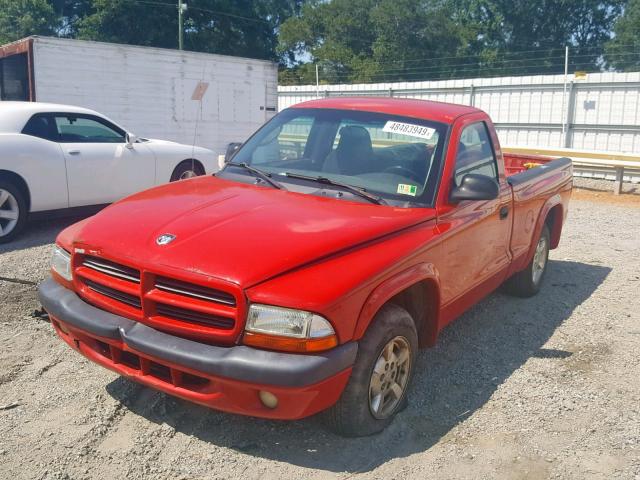 1B7FL26X91S301485 - 2001 DODGE DAKOTA RED photo 2