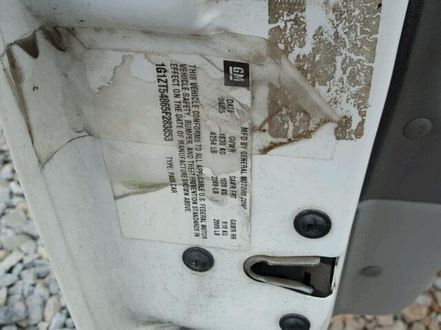 1G1ZT54865F283853 - 2005 CHEVROLET MALIBU LS 白色 照片 10