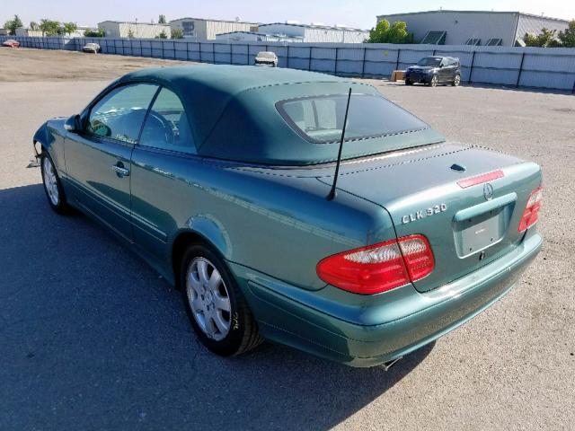 WDBLK65G92T105622 - 2002 MERCEDES-BENZ CLK 320 GREEN photo 3