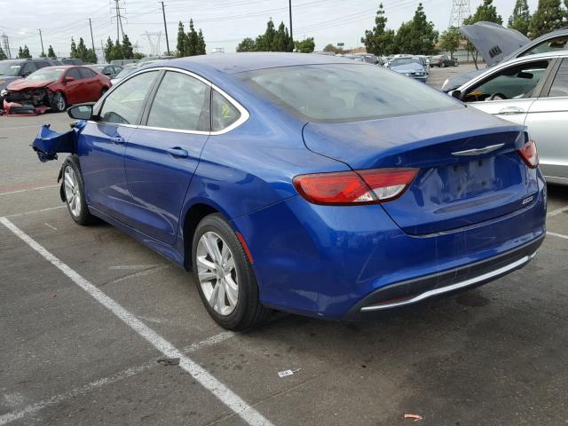 1C3CCCAB0FN697661 - 2015 CHRYSLER 200 LIMITE BLUE photo 3