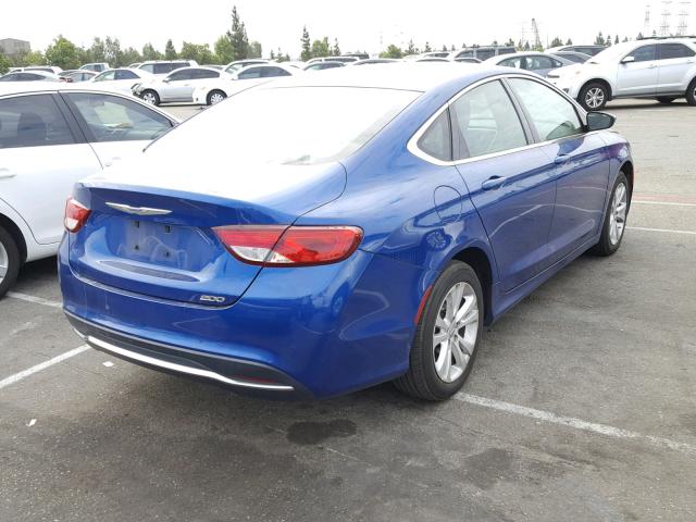 1C3CCCAB0FN697661 - 2015 CHRYSLER 200 LIMITE BLUE photo 4