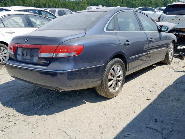 KMHFC46F56A041811 - 2006 HYUNDAI AZERA SE BLUE photo 4