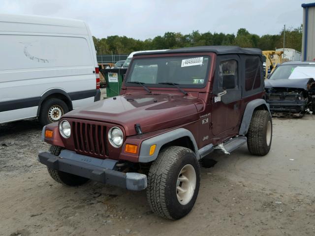 1J4FA39S52P738782 - 2002 JEEP WRANGLER / MAROON photo 2