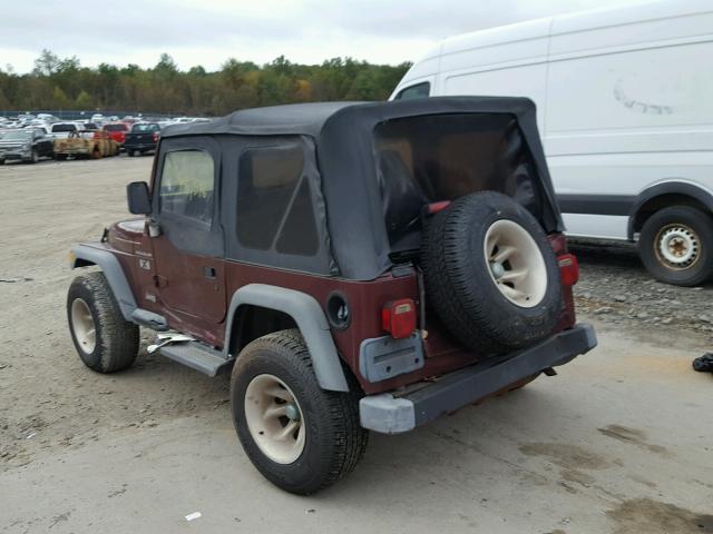 1J4FA39S52P738782 - 2002 JEEP WRANGLER / MAROON photo 3