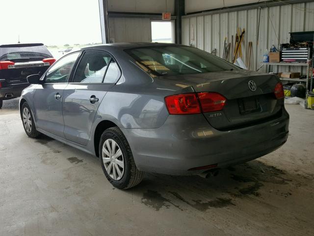 3VW2K7AJ7BM362259 - 2011 VOLKSWAGEN JETTA BASE Մոխրագույն լուսանկար 3