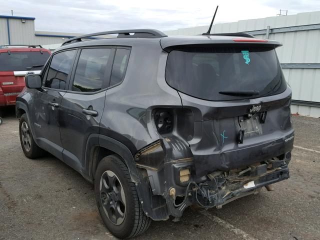 ZACCJAAT3GPD73322 - 2016 JEEP RENEGADE S 灰色 照片 3