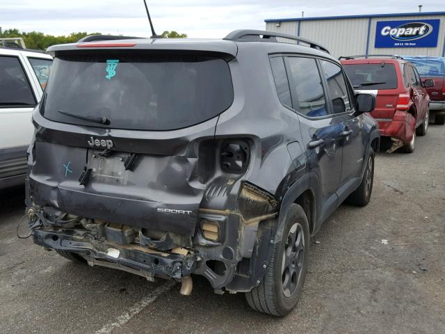 ZACCJAAT3GPD73322 - 2016 JEEP RENEGADE S 灰色 照片 4