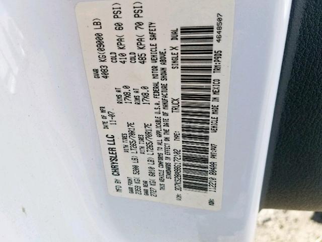 3D7KS28A98G172102 - 2008 DODGE RAM 2500 S ვერცხლისფერი ფოტო 10