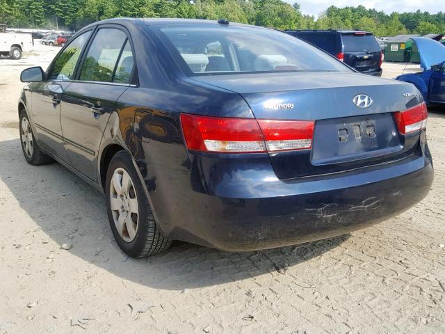 5NPET46C97H280293 - 2007 HYUNDAI SONATA GLS BLUE photo 3