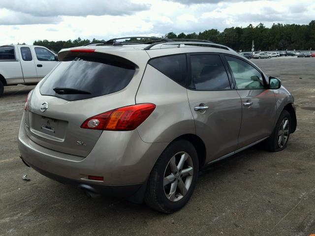 JN8AZ18U19W106950 - 2009 NISSAN MURANO S TAN photo 4