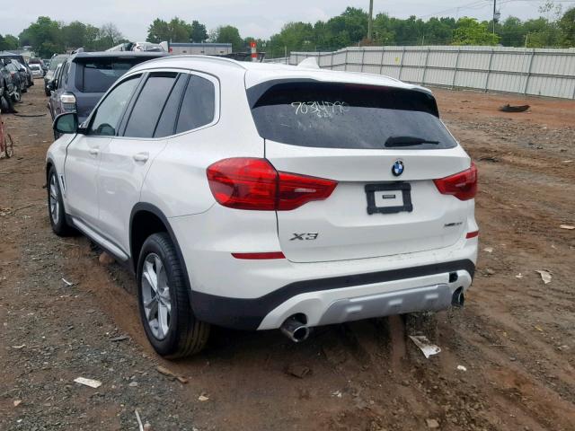 5UXTR9C55KLE18345 - 2019 BMW X3 XDRIVE3 WHITE photo 3