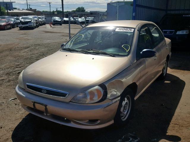 KNADC123816080794 - 2001 KIA RIO GOLD photo 2