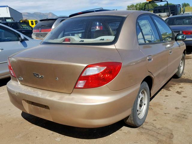 KNADC123816080794 - 2001 KIA RIO GOLD photo 4