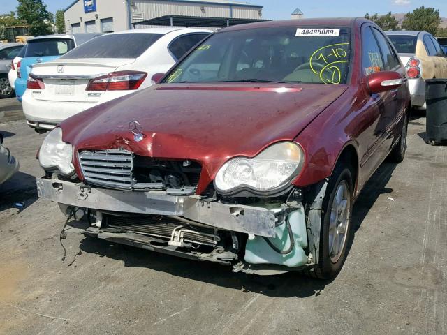 WDBRF61J62F288542 - 2002 MERCEDES-BENZ C 240 RED photo 2