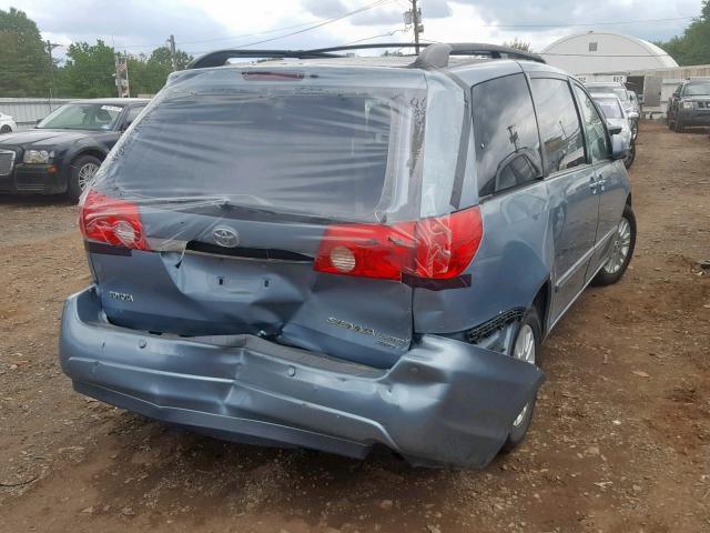 5TDBK22C78S021796 - 2008 TOYOTA SIENNA XLE BLUE photo 4