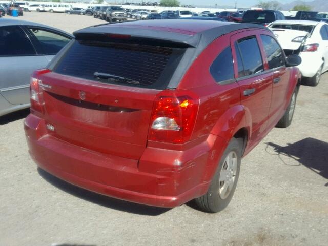 1B3HB28B87D101810 - 2007 DODGE CALIBER RED photo 4