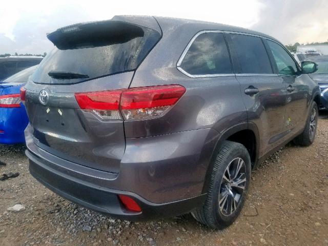 5TDZARFH3KS042295 - 2019 TOYOTA HIGHLANDER GRAY photo 4