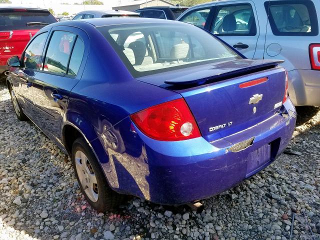 1G1AL55FX77229852 - 2007 CHEVROLET COBALT LT BLUE photo 3