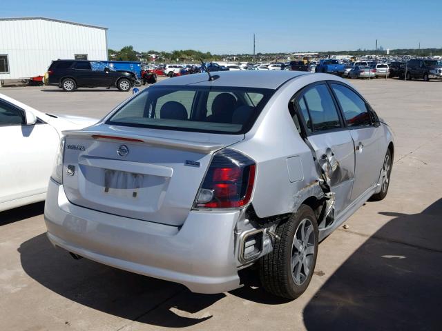 3N1AB6AP9CL776019 - 2012 NISSAN SENTRA 2.0 SILVER photo 4