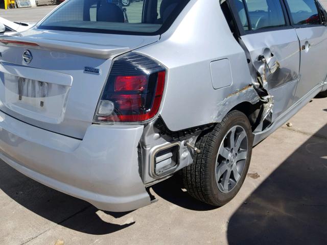 3N1AB6AP9CL776019 - 2012 NISSAN SENTRA 2.0 SILVER photo 9