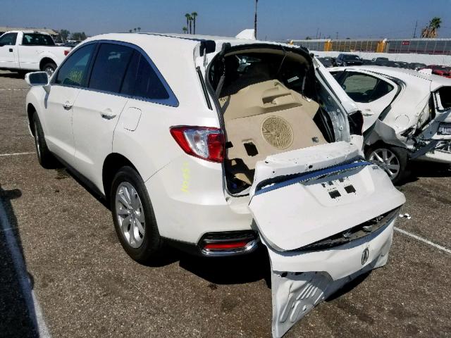 5J8TB3H39GL000483 - 2016 ACURA RDX WHITE photo 3