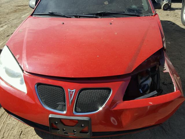 1G2ZF58B774129062 - 2007 PONTIAC G6 VALUE L RED photo 7