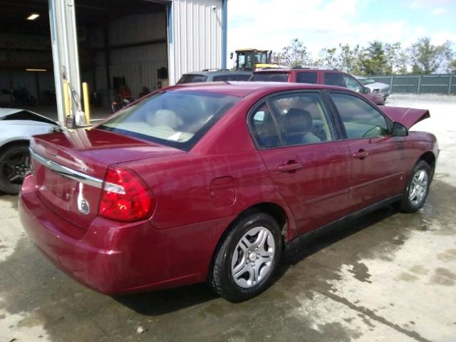 1G1ZS58F67F251175 - 2007 CHEVROLET MALIBU LS მუქწითელი ფოტო 4