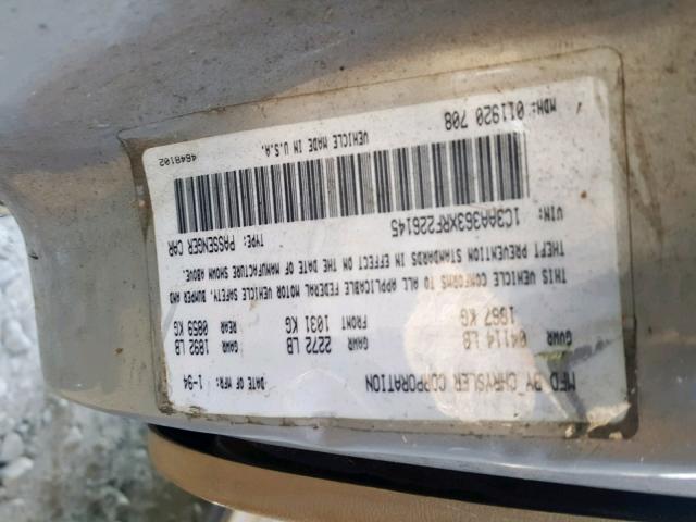 1C3AA363XRF226145 - 1994 CHRYSLER LEBARON LE SILVER photo 10