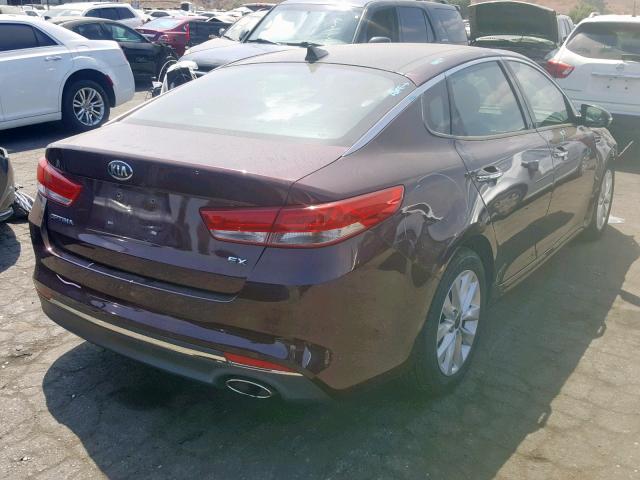 5XXGU4L35GG009091 - 2016 KIA OPTIMA EX BURGUNDY photo 4