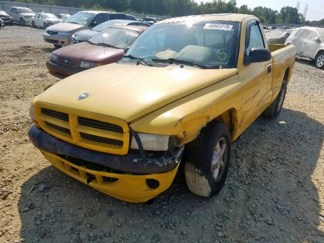 1B7FL26X4XS270039 - 1999 DODGE DAKOTA YELLOW photo 2