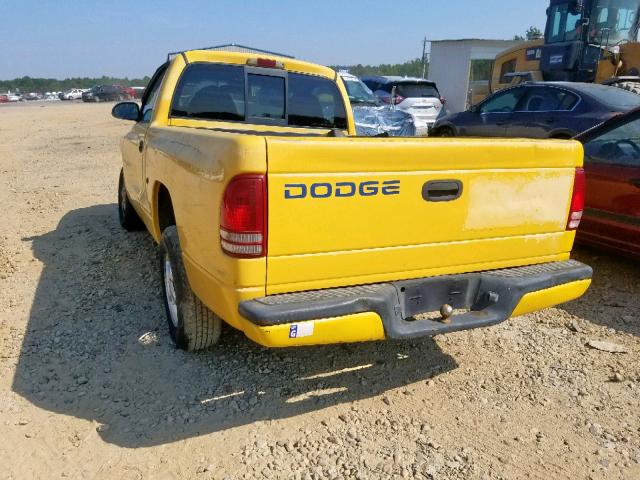 1B7FL26X4XS270039 - 1999 DODGE DAKOTA YELLOW photo 3