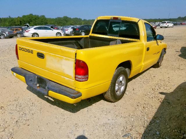 1B7FL26X4XS270039 - 1999 DODGE DAKOTA YELLOW photo 4