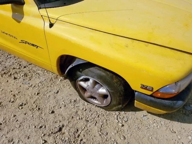 1B7FL26X4XS270039 - 1999 DODGE DAKOTA YELLOW photo 9