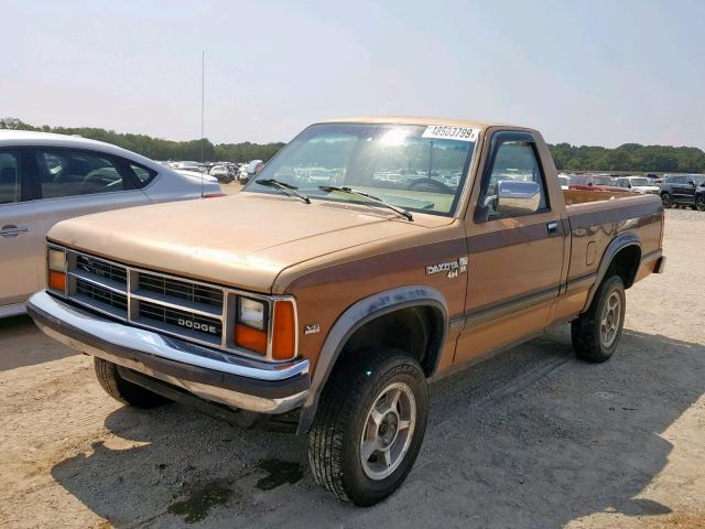 1B7GR14M7HS425044 - 1987 DODGE DAKOTA BROWN photo 2