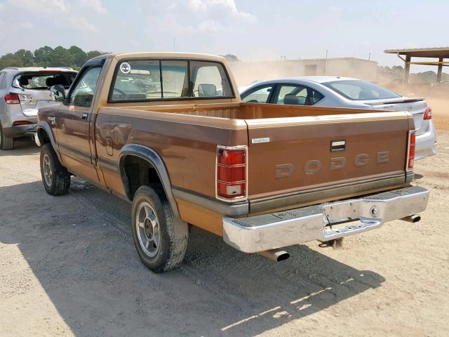 1B7GR14M7HS425044 - 1987 DODGE DAKOTA BROWN photo 3