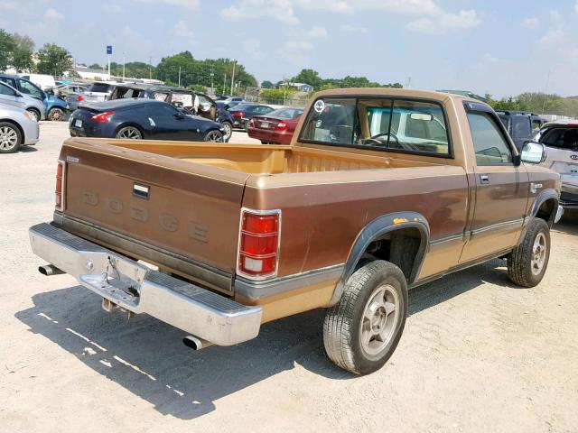 1B7GR14M7HS425044 - 1987 DODGE DAKOTA BROWN photo 4