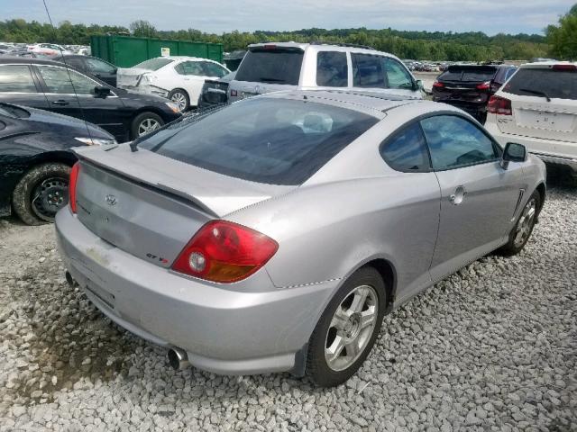 KMHHN65F23U051268 - 2003 HYUNDAI TIBURON GT GRAY photo 4